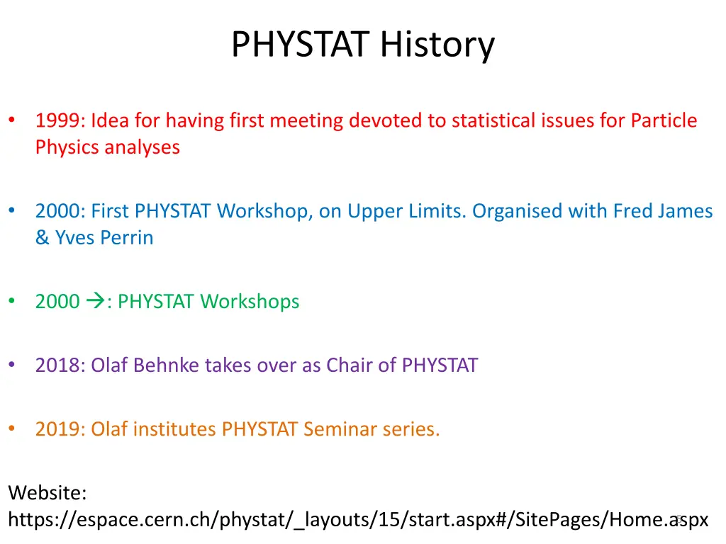 phystat history