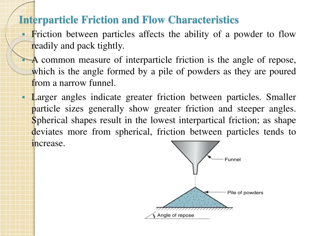 interparticle friction and flow characteristics