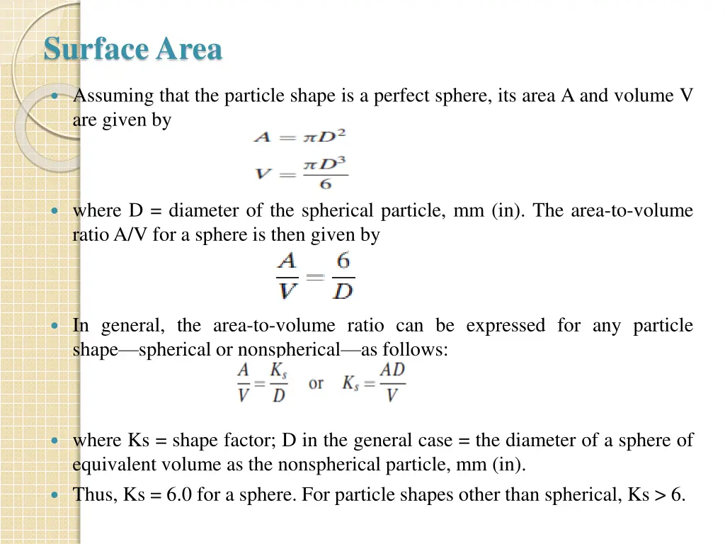 surface area