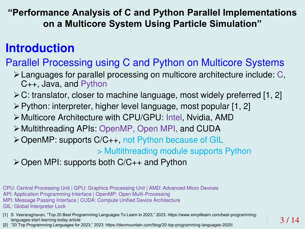 performance analysis of c and python parallel 1