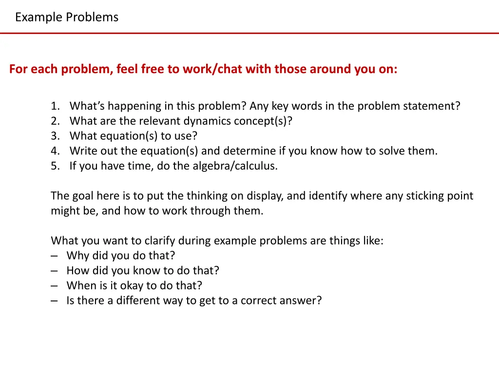 example problems
