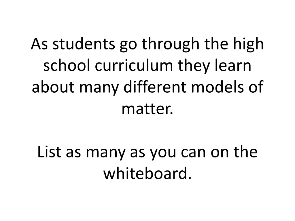 as students go through the high school curriculum