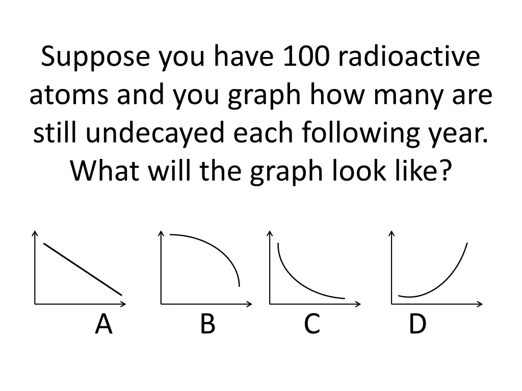 suppose you have 100 radioactive atoms
