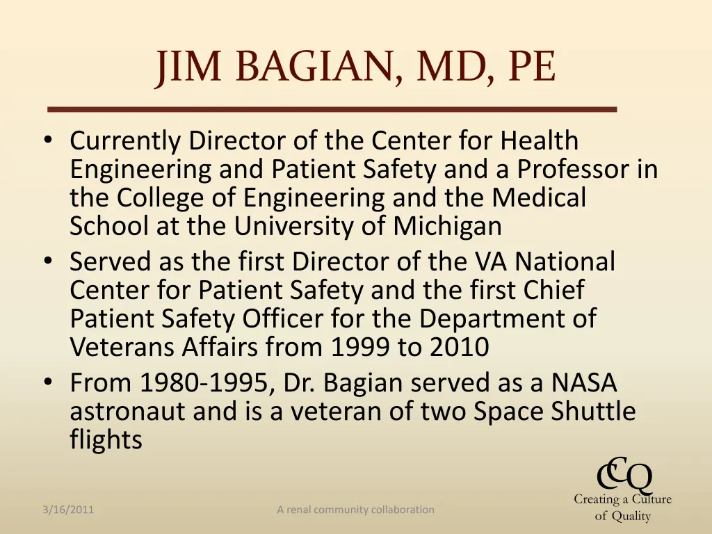 jim bagian md pe
