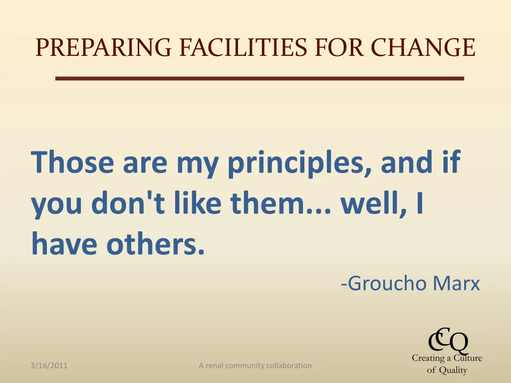preparing facilities for change 2