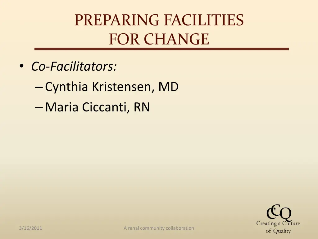 preparing facilities for change 3