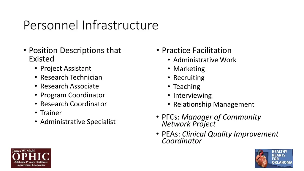 personnel infrastructure