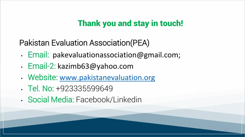 thank you and stay in touch
