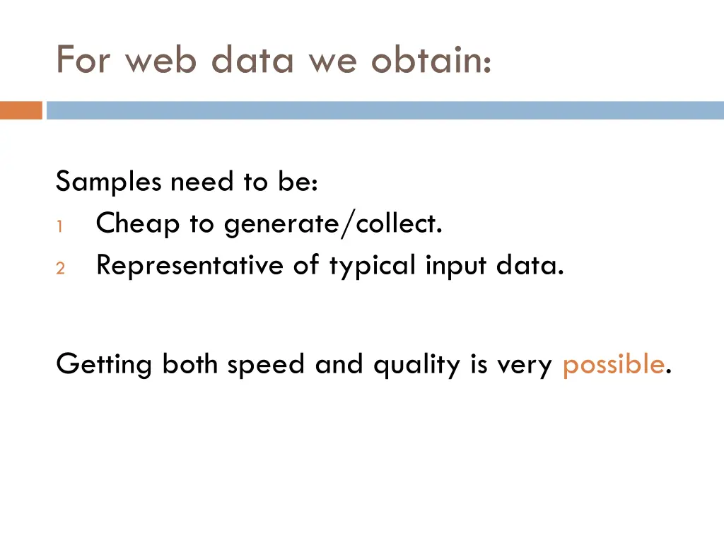 for web data we obtain