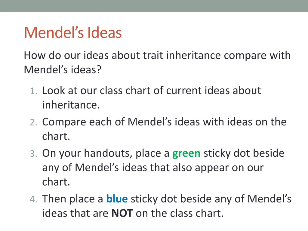 mendel s ideas 1