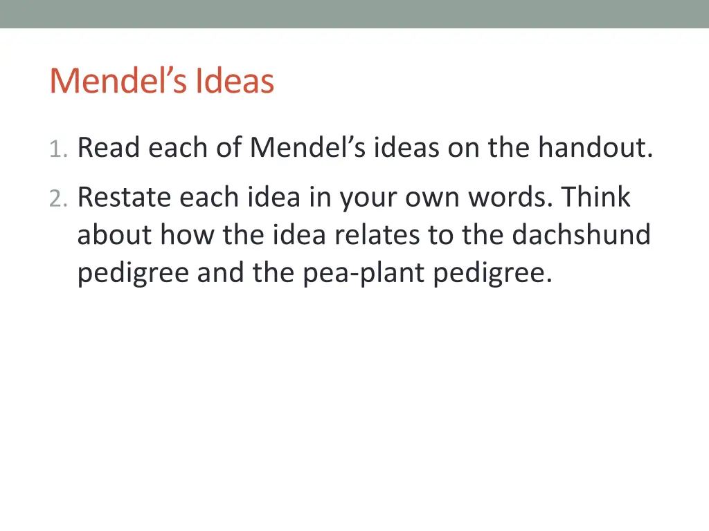 mendel s ideas