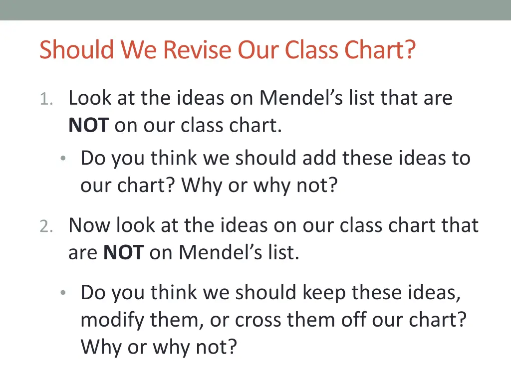 should we revise our class chart