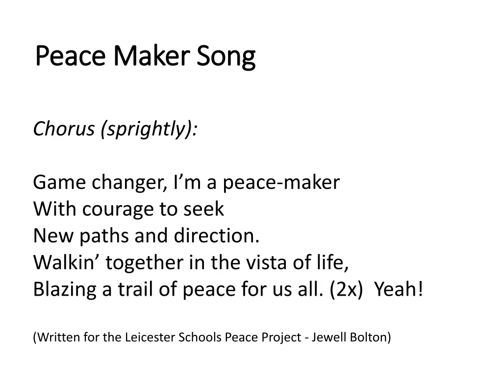 peace maker song peace maker song 1