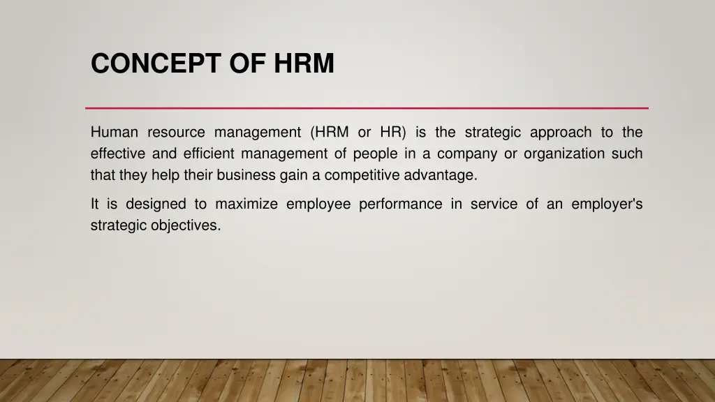 concept of hrm