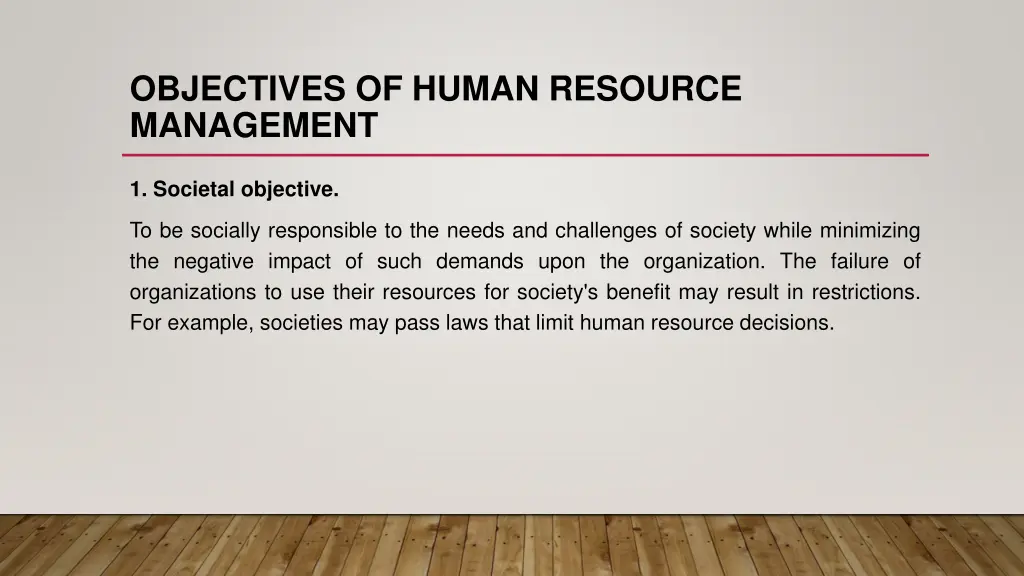 objectives of human resource management