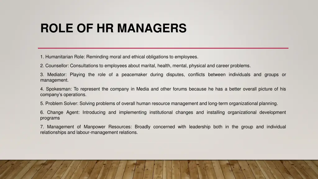role of hr managers