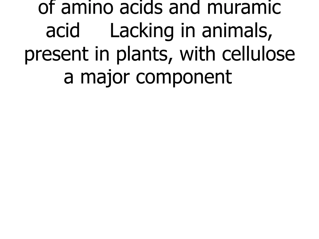 of amino acids and muramic acid lacking