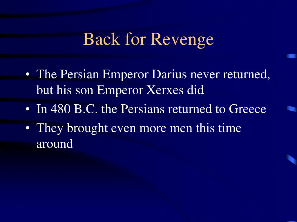 back for revenge