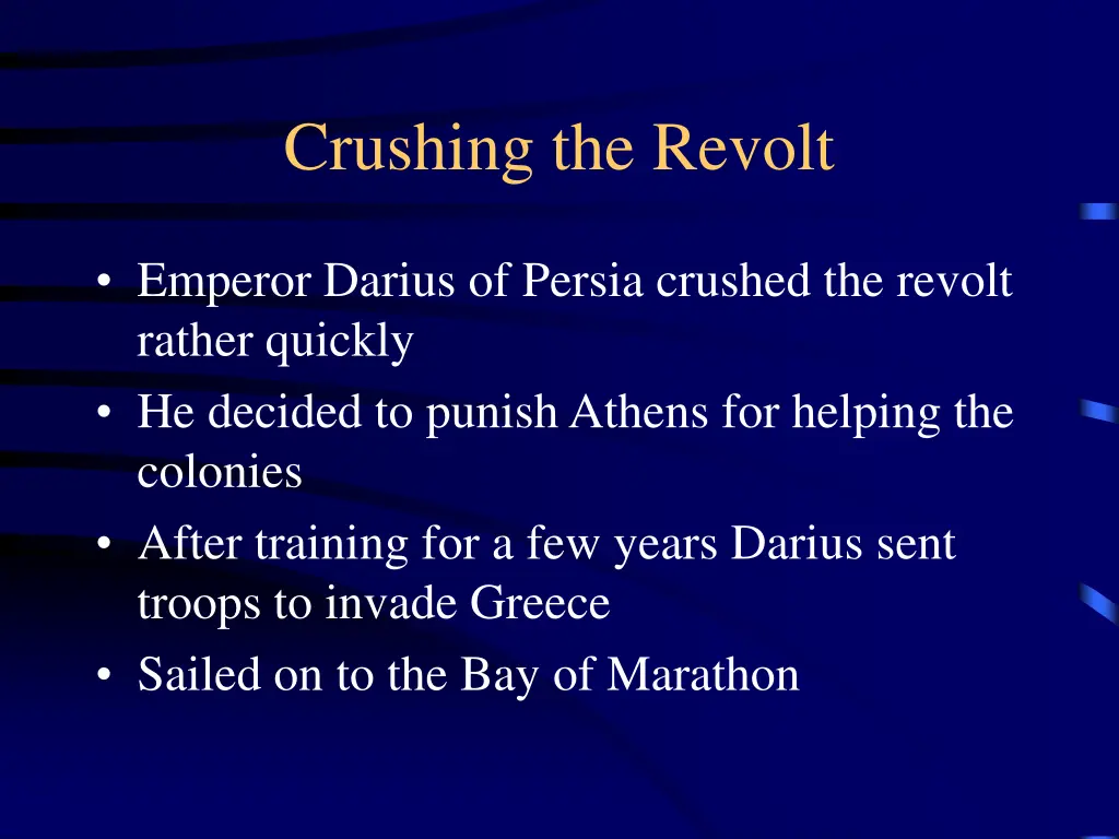 crushing the revolt