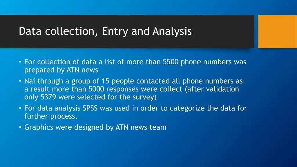 data collection entry and analysis