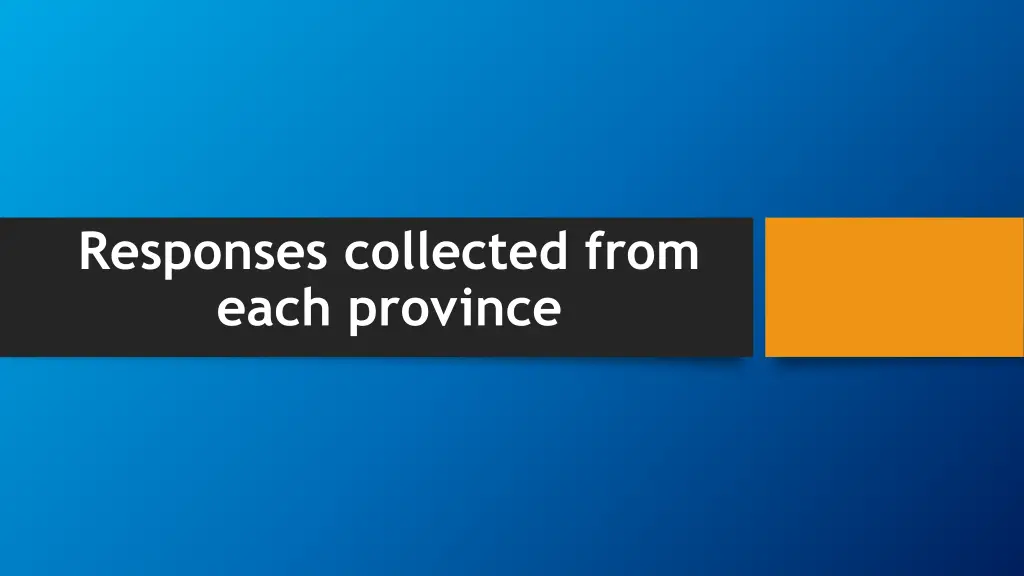 responses collected from each province