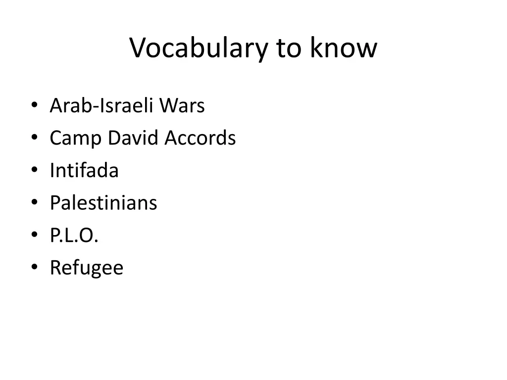 vocabulary to know