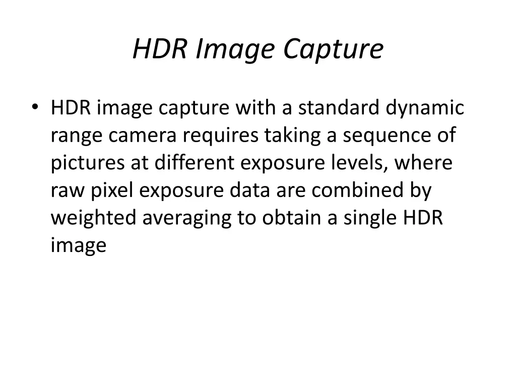 hdr image capture