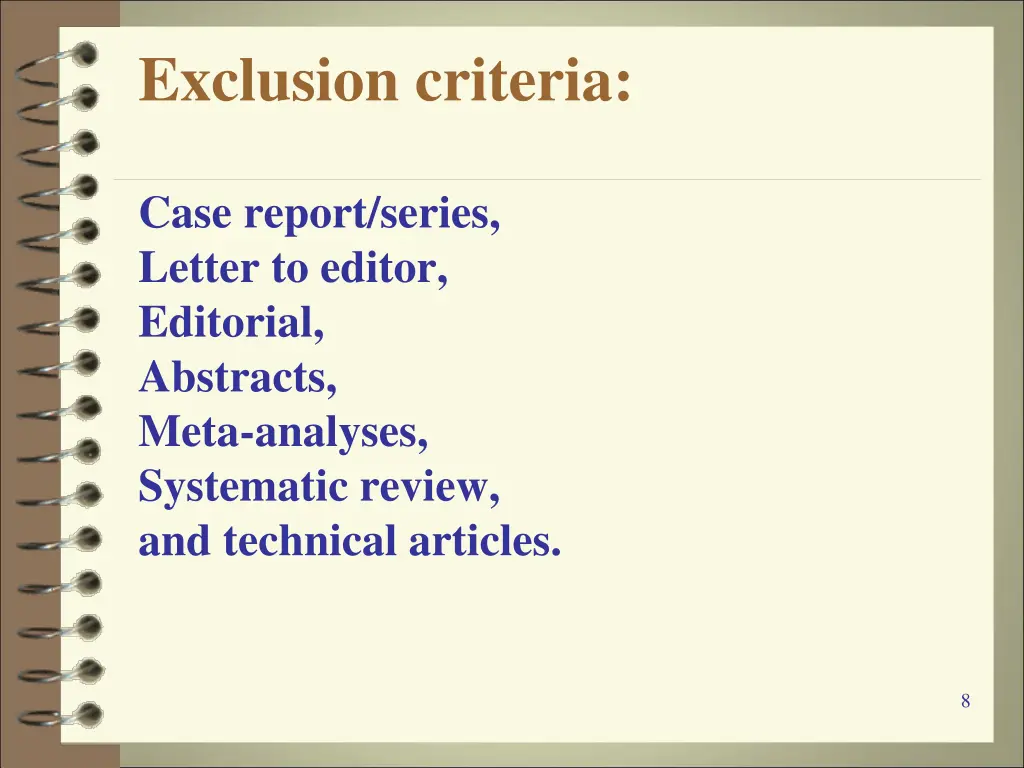 exclusion criteria
