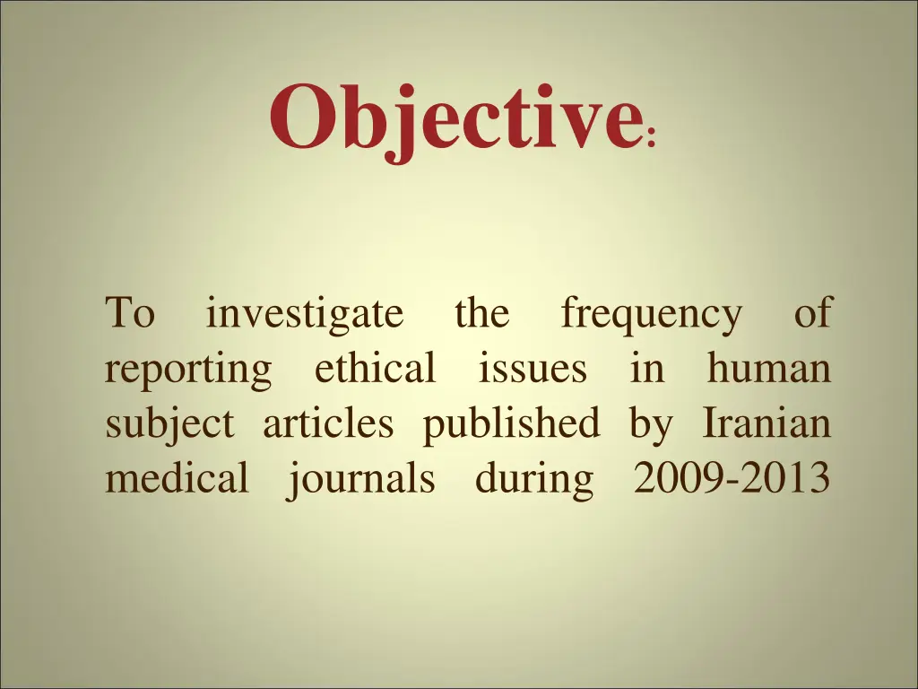 objective