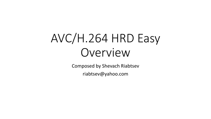 avc h 264 hrd easy overview
