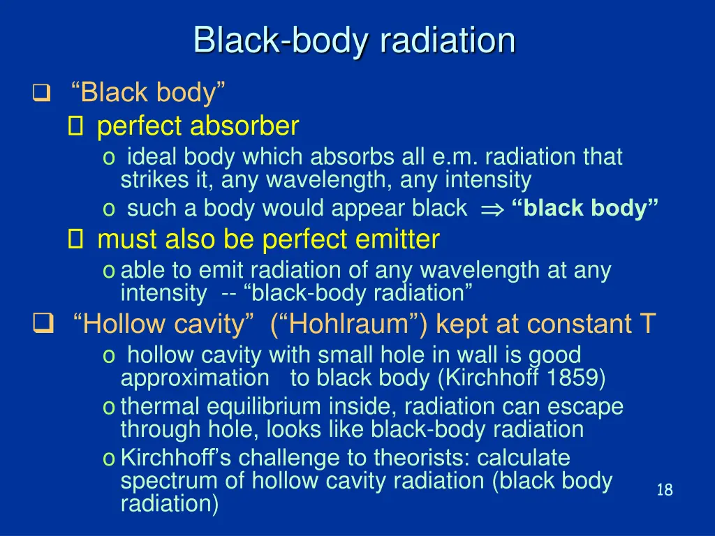 black body radiation