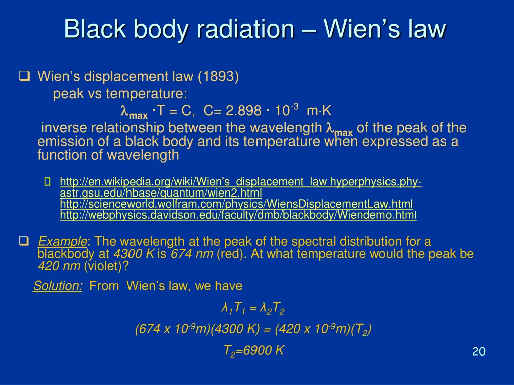 black body radiation wien s law