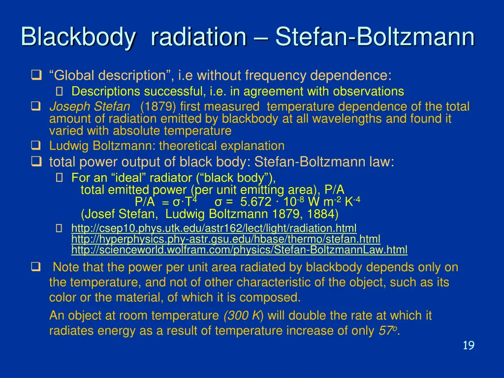 blackbody radiation stefan boltzmann