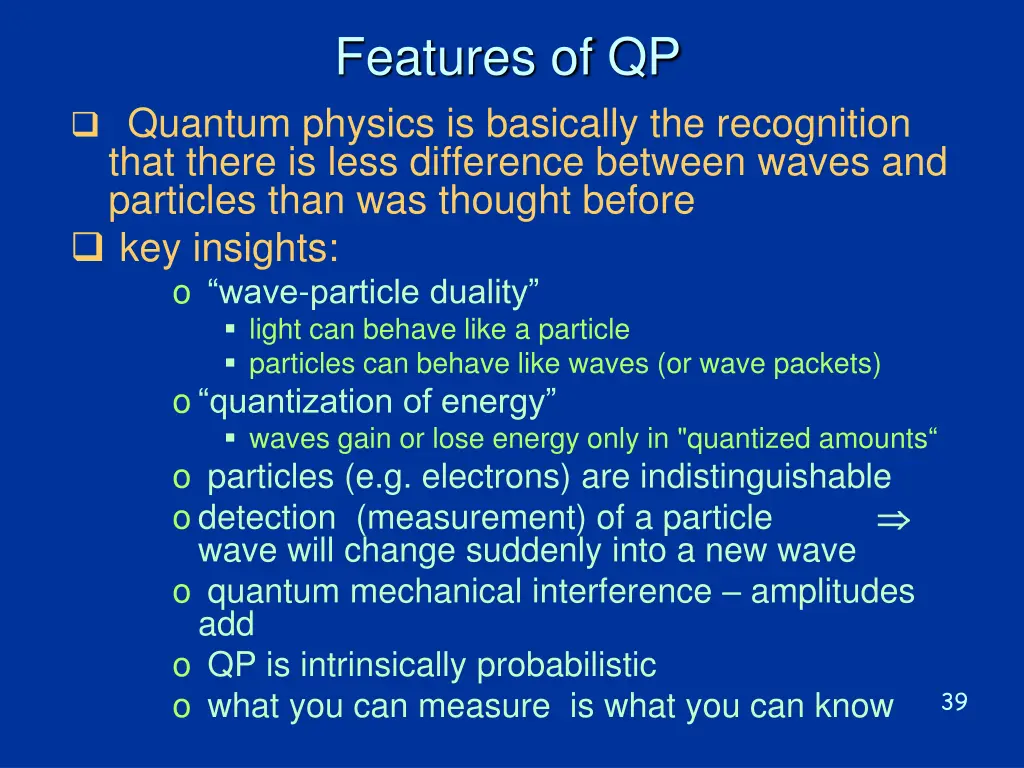 features of qp