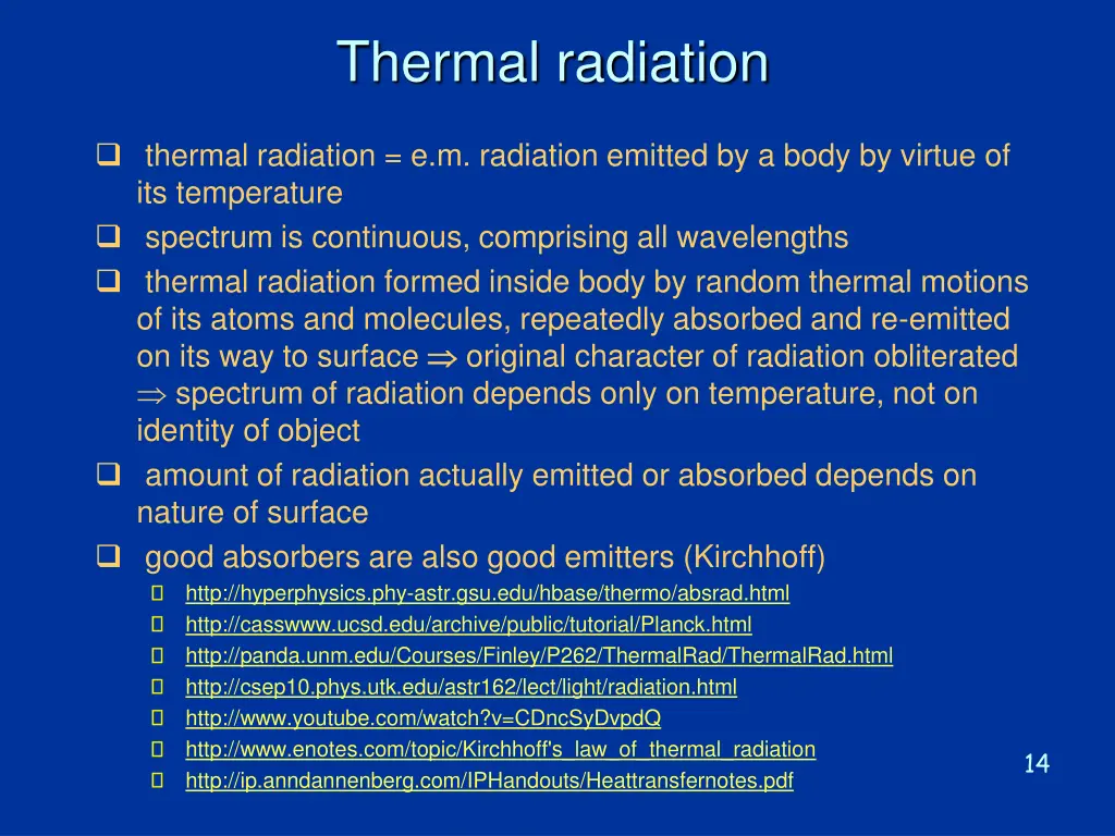 thermal radiation