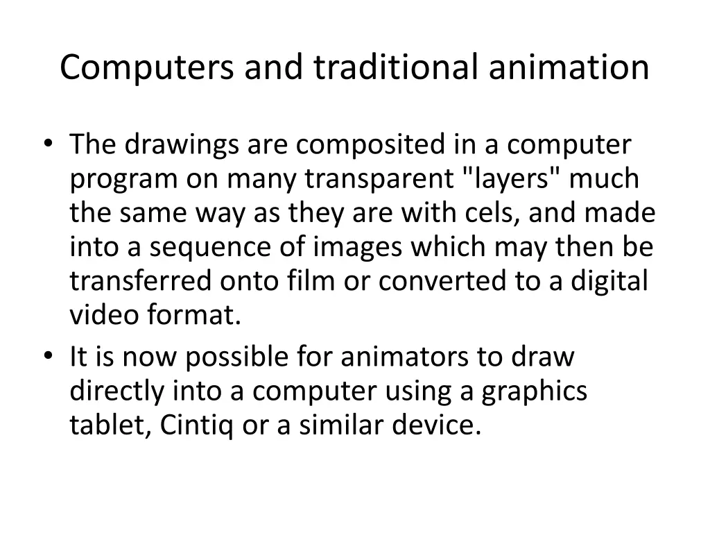 computers and traditional animation