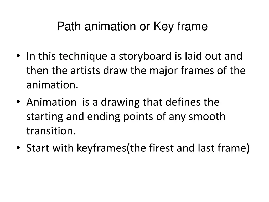 path animation or key frame