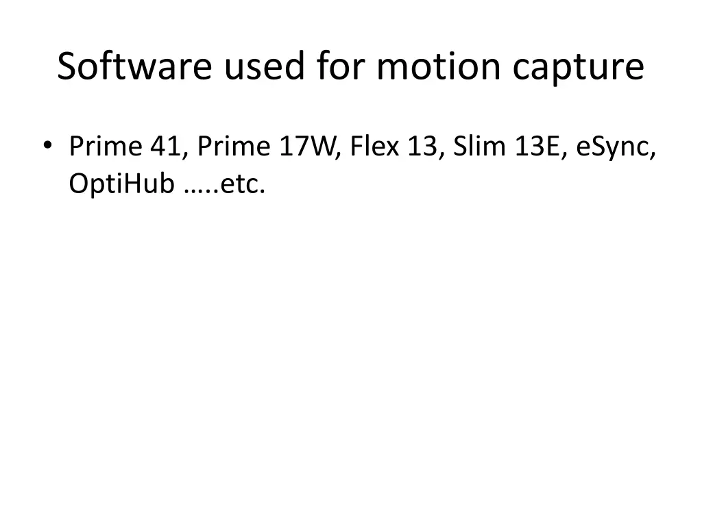software used for motion capture