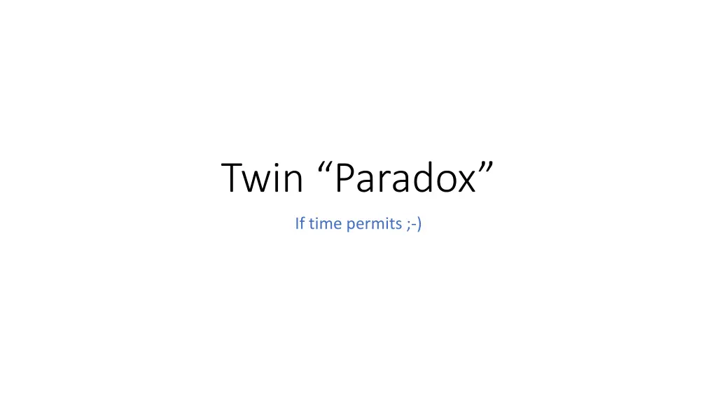 twin paradox