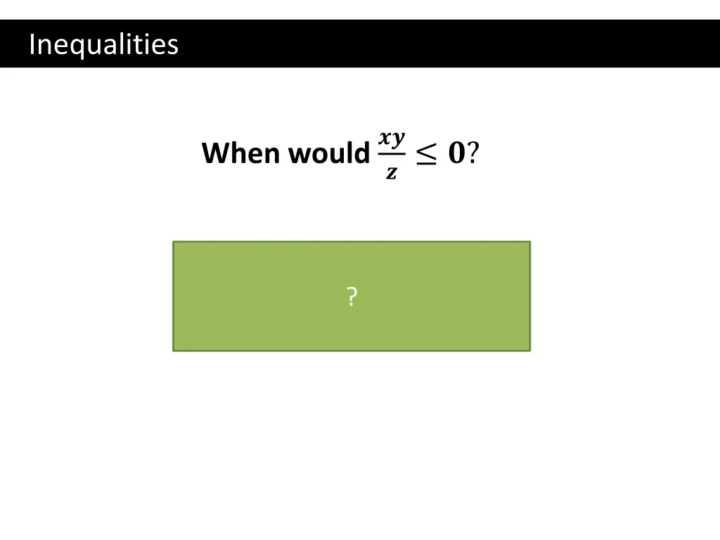 inequalities 1