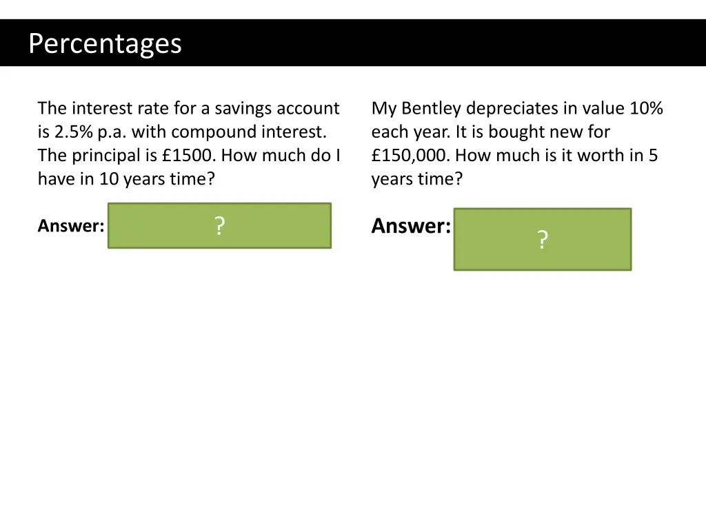 percentages 1