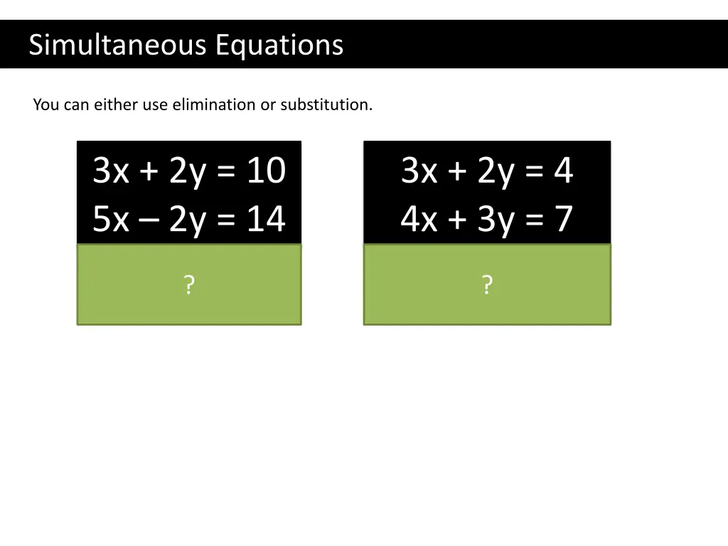 simultaneous equations