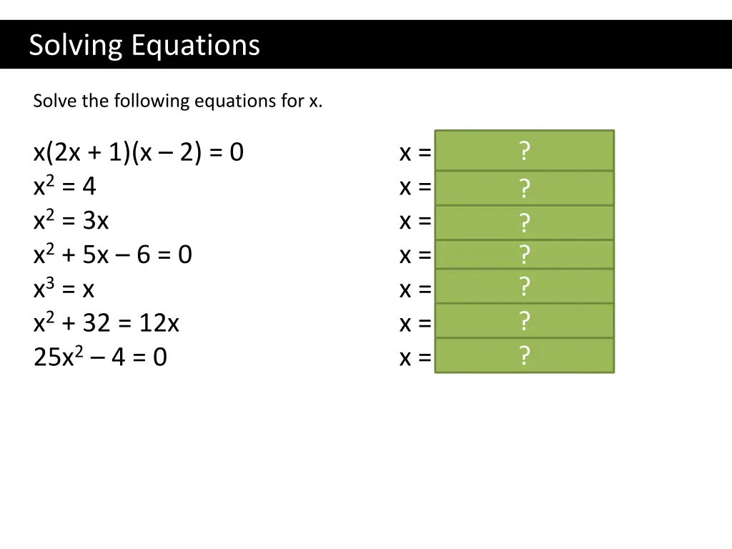 solving equations