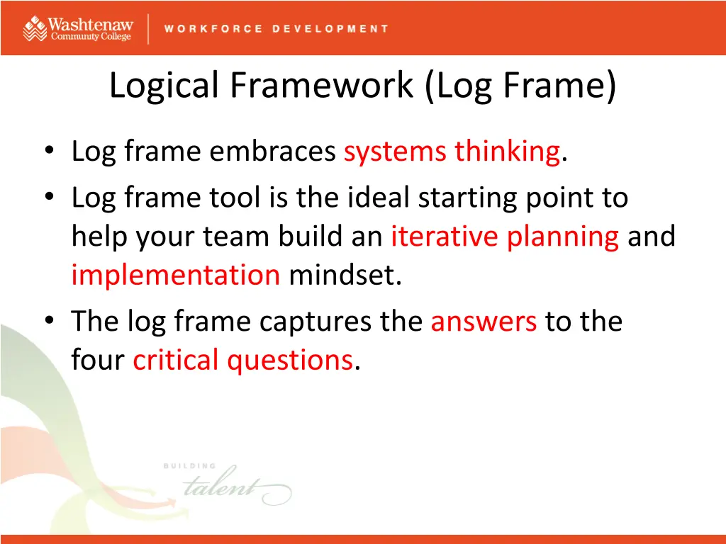 logical framework log frame