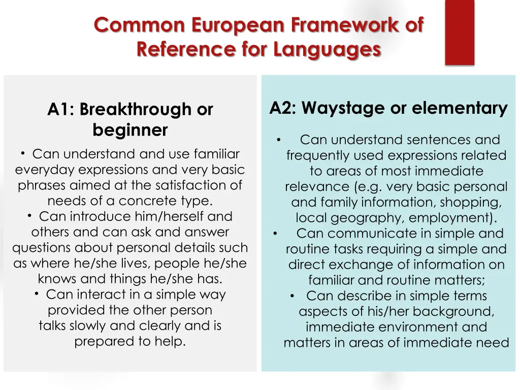common european framework of reference