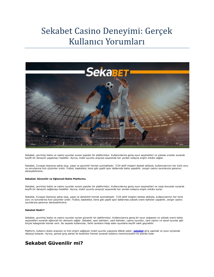 sekabet casino deneyimi ger ek kullan c yorumlar