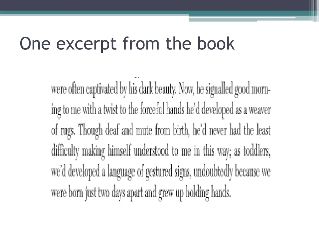one excerpt from the book