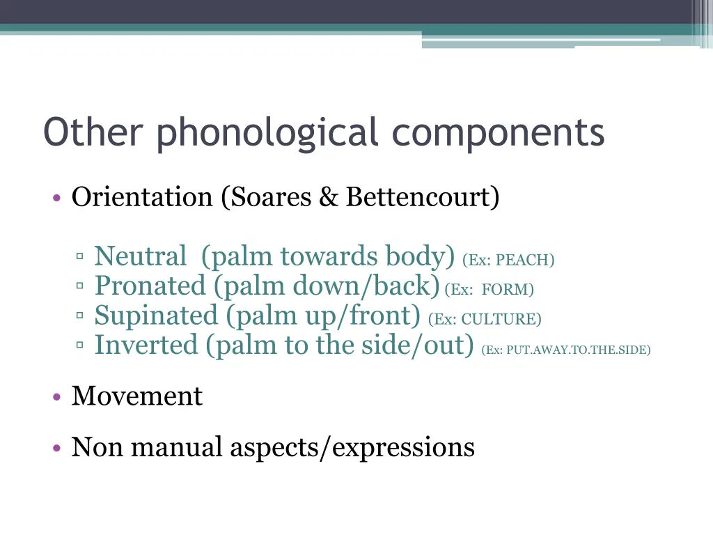 other phonological components