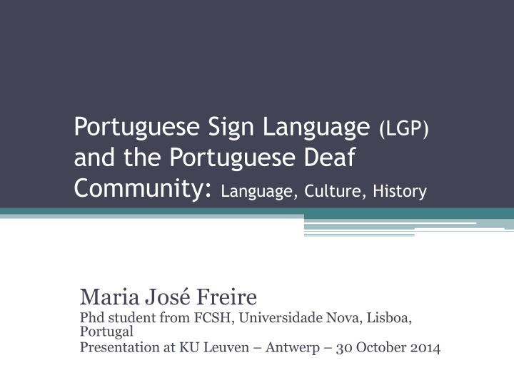 portuguese sign language lgp and the portuguese
