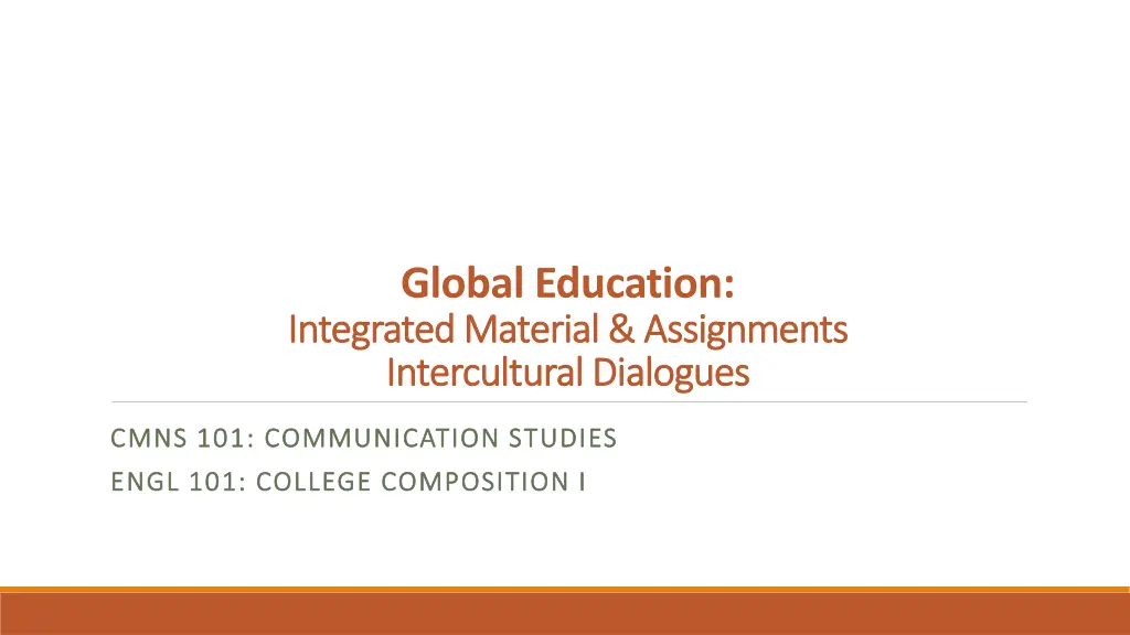 global education integrated material assignments